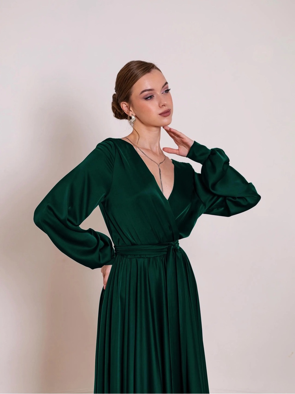 Baltic Born Elegant Deep Green Wrap Maxi Dress size XL